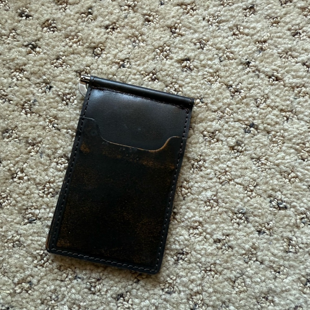 MISSISSIPPI STATE BULLDOGS BURNISHED LEATHER FRONT POCKET CLIP WALLET NWT - Picture 2 of 4